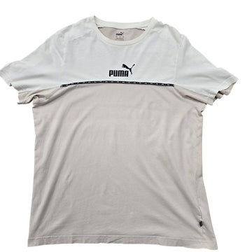 PUMA Men's White Color Block Graphic Tee XL
