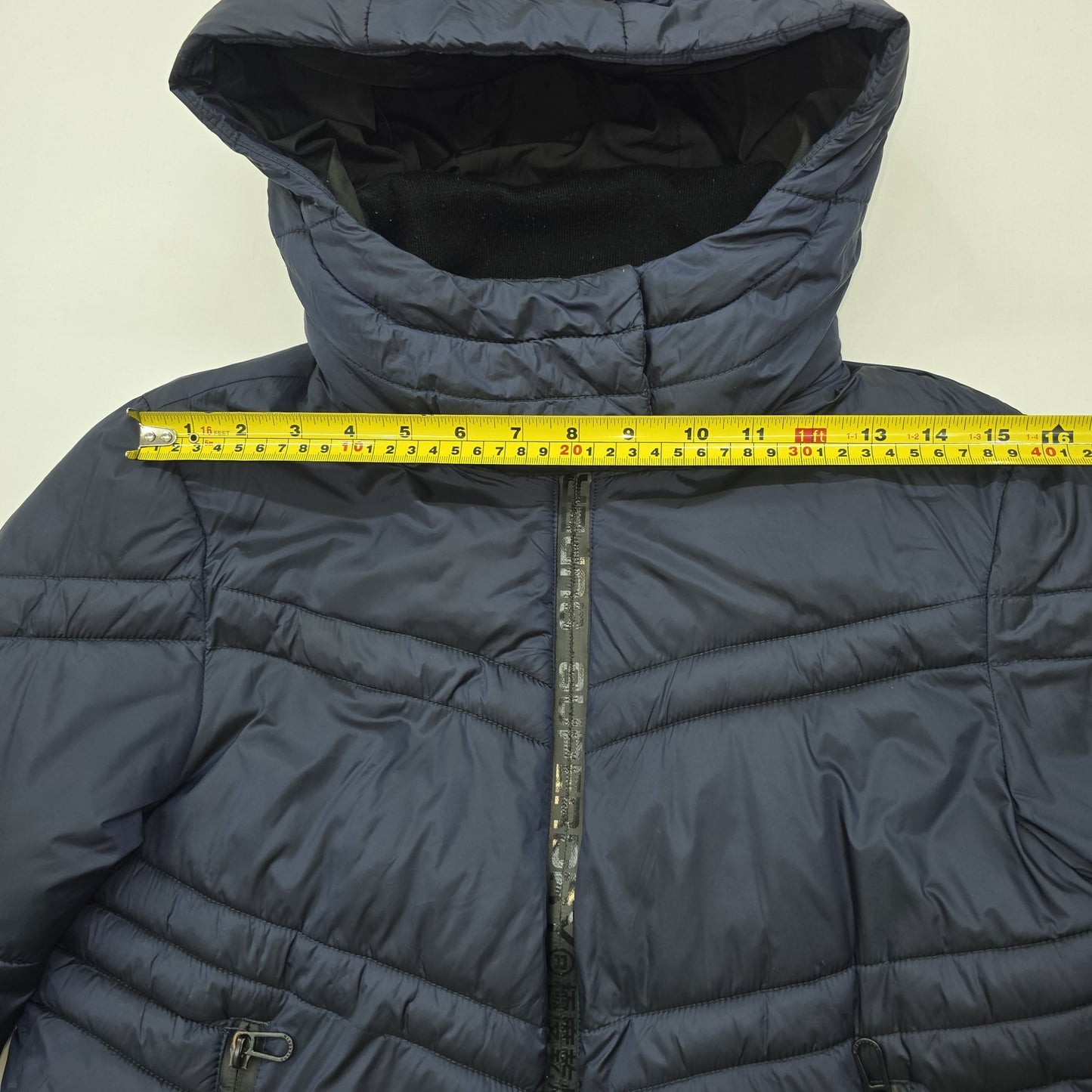 Superdry Men's Navy Hooded Puffer Jacket Size M Zip Quilted Midweight