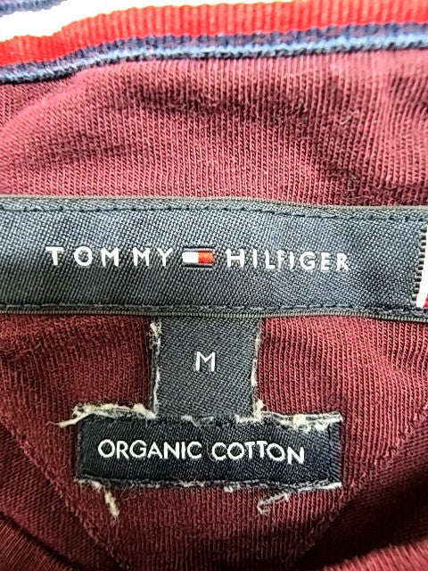Tommy Hilfiger Men's Organic Cotton Burgundy T-Shirt M Short Sleeve Crew Neck