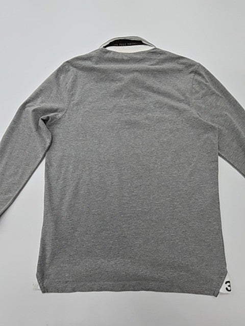 Byerly Hills Polo Club Men's Gray Polo Shirt – Size M, Logo, Long Sleeve