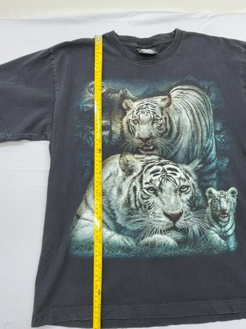 Metal Roller Men's Black Tiger Graphic T-Shirt Size L Vintage