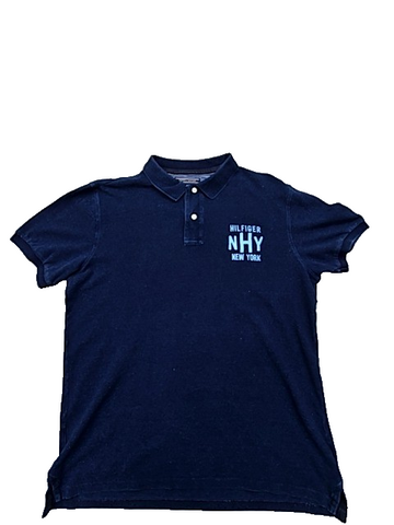 Tommy Hilfiger Men's Navy Short Sleeve Polo Shirt Cotton Regular L