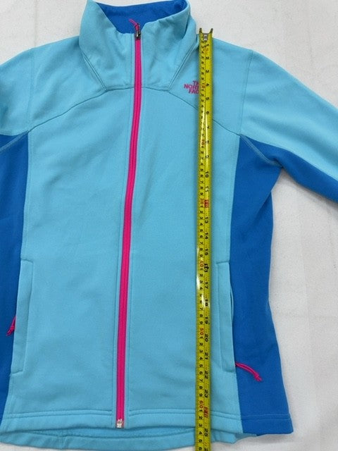 The North Face Women's Blue Full Zip Fleece Jacket M Pink Zipper