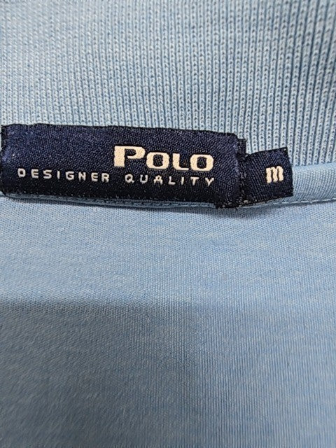 Polo Hombre Azul Claro Logo Botón Polo Talla M Excelente