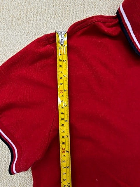 Fred Perry Twin Tipped Red Women's Polo Shirt Size 42 Short Sleeve Striped