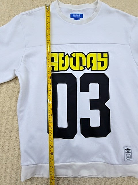 Adidas 3 Stripes White Fleece Sweatshirt Crewneck Regular Fit