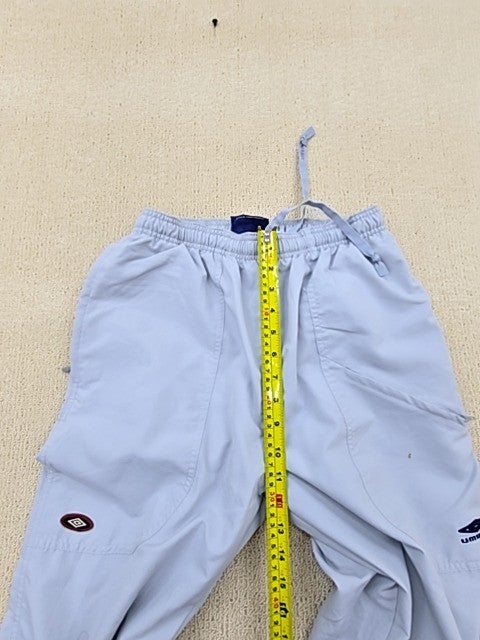 Umbro Men's Grey Nylon Track Joggers M Relaxed Drawstring Waist