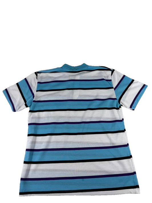 Lacoste Men's Multicolor Polo Shirt – Size M, Striped, Short Sleeve