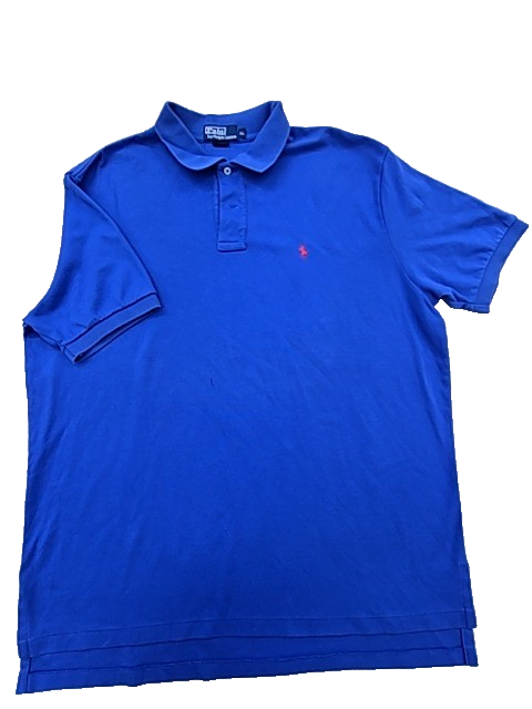 Polo Ralph Lauren Men's XL Blue Cotton Polo Shirt Red Pony Logo