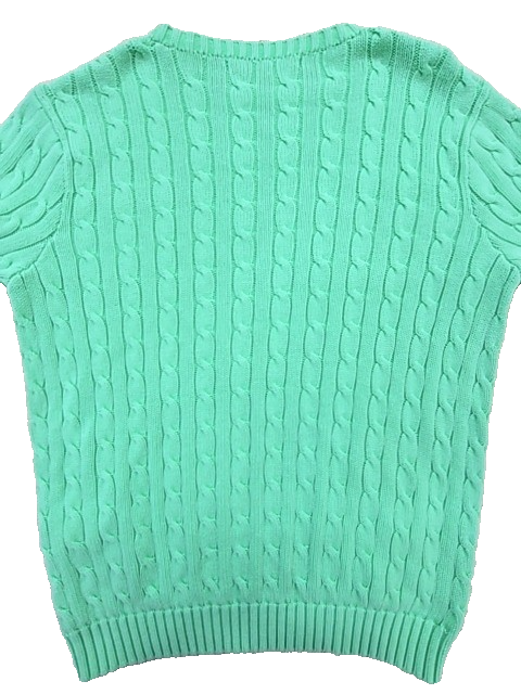 Ralph Lauren Sport Unisex Green Cable Knit Crewneck Sweater XL
