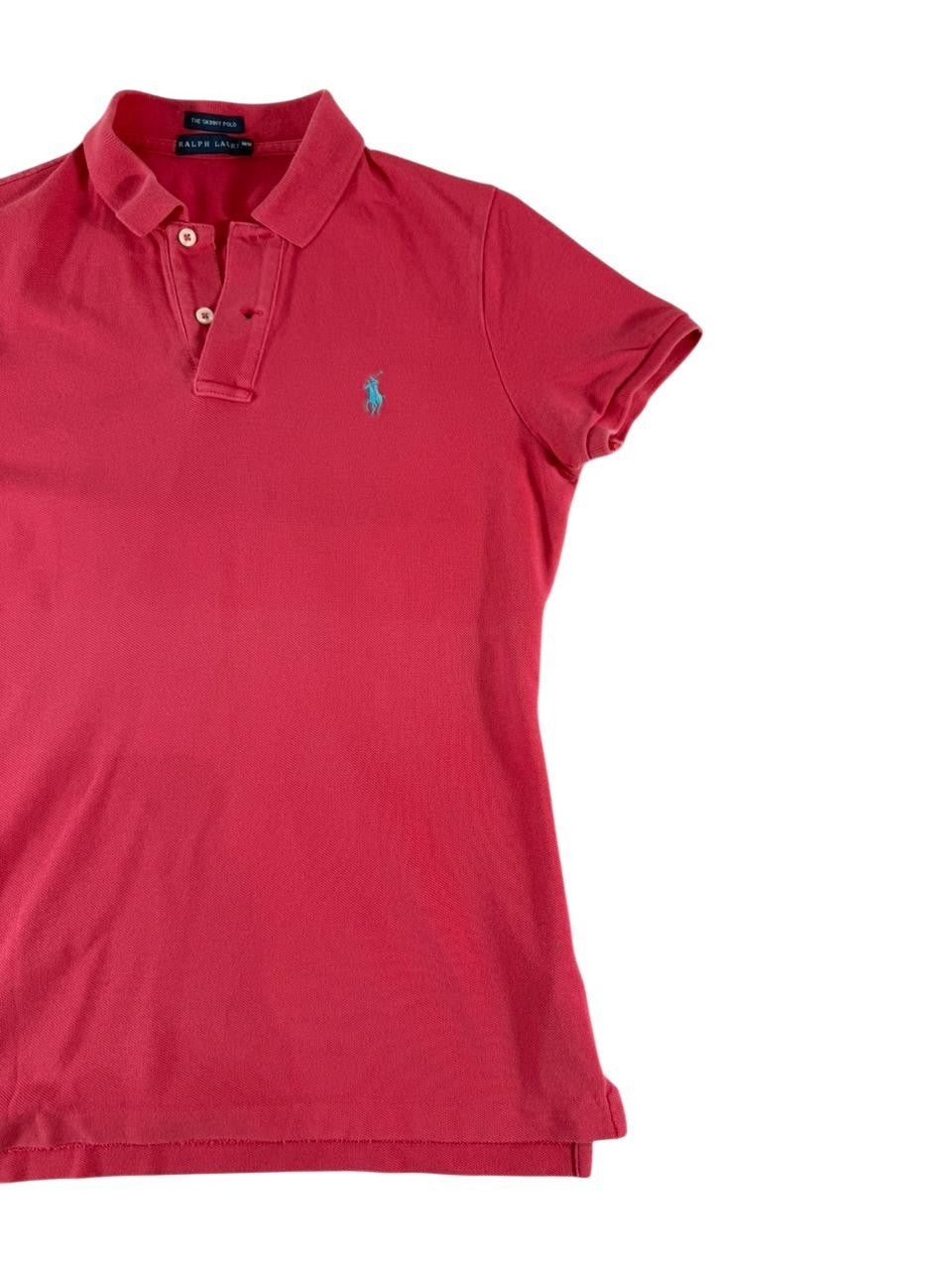 Polo Ralph Lauren Women's Skinny Fit Polo Shirt Pink Short Sleeve Size Medium