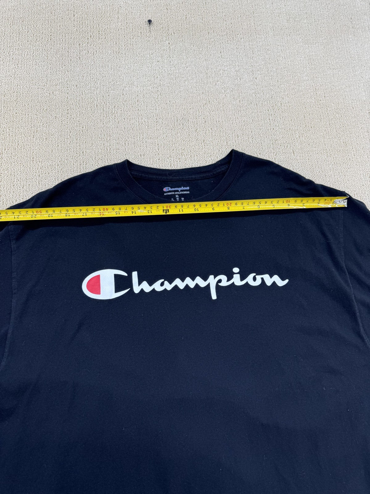 Champion Men's Black Short Sleeve Crewneck T-Shirt XL Cotton