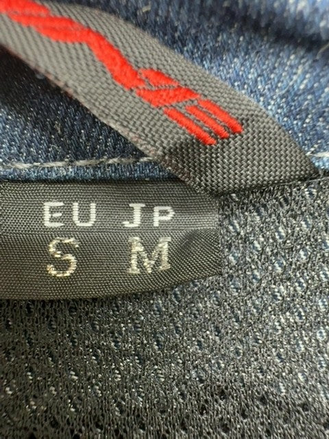 Komine Men Blue Denim Riding Jacket Size S CE Mesh Lining Zipper