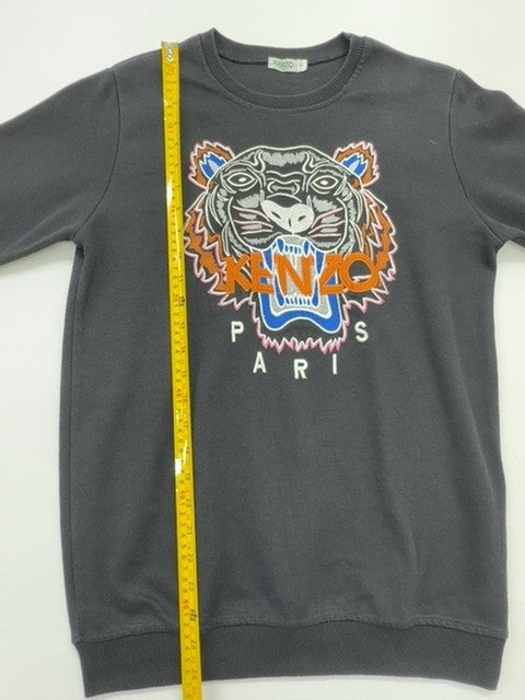 KENZO Boys Black Tiger Graphic Pullover Hoodie Sweatshirt L Regular