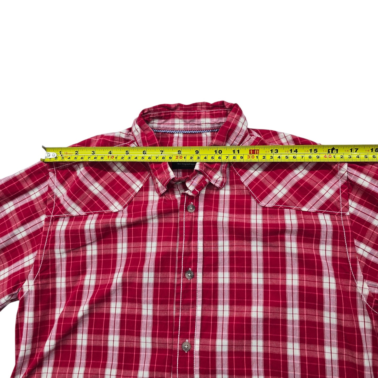 Peckott Heritage Plaid Long Sleeve Button-Up Shirt M Red/White