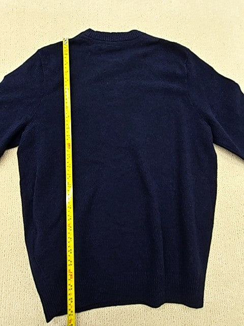 Lyle & Scott Navy Cotton Crew Neck Jumper Men's Regular Fit Long Sleeve