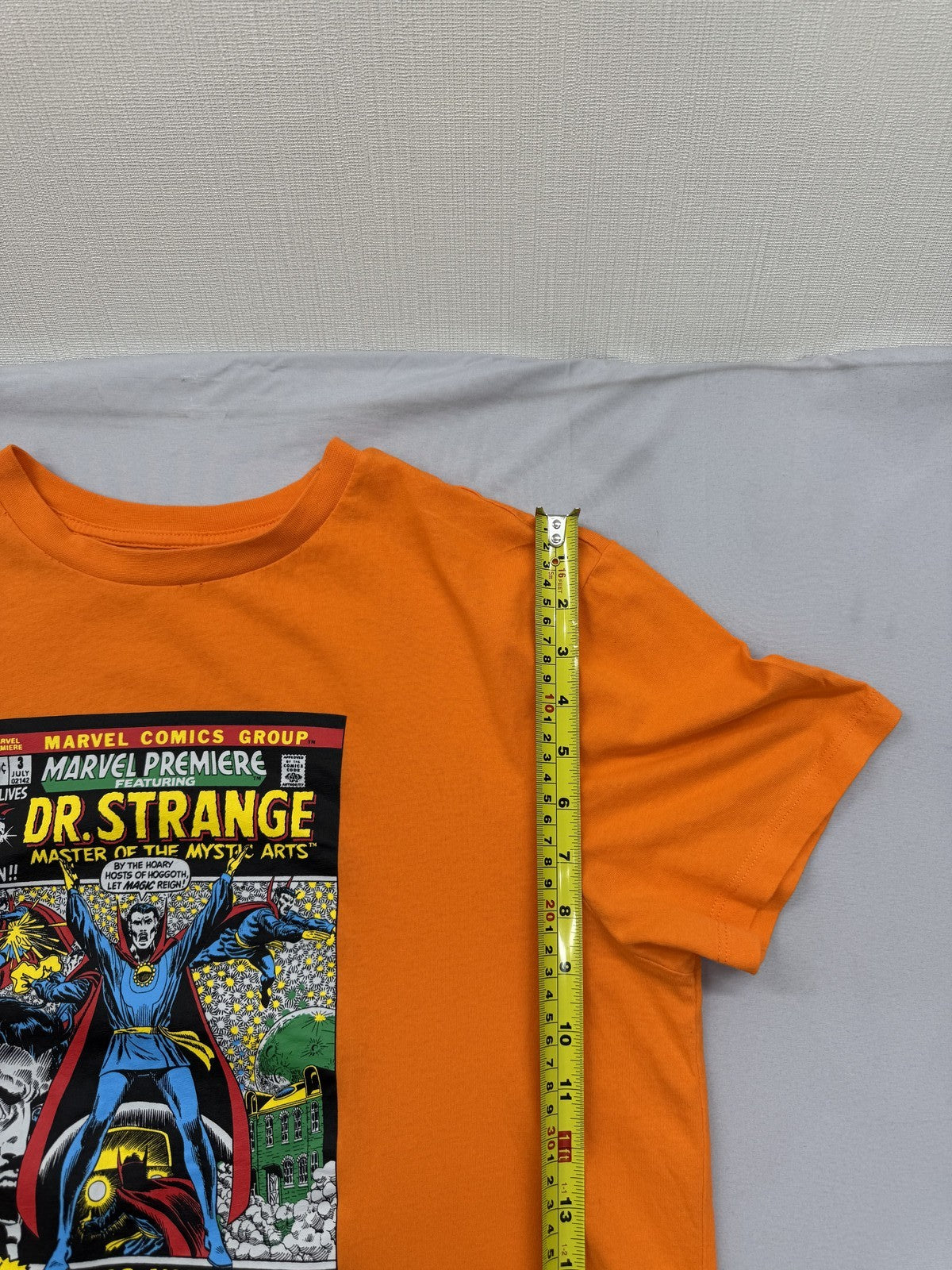 Primark Men's Dr Strange Marvel Orange L Short Sleeve T-Shirt Double Sided