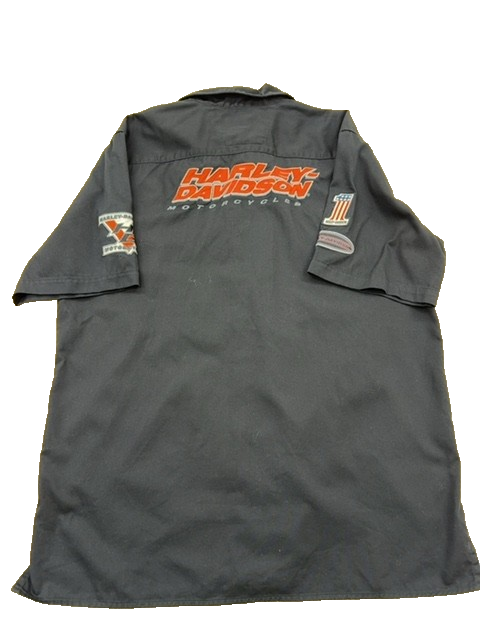 Harley-Davidson Men's Black Mechanic Shirt Size L Cotton Poly