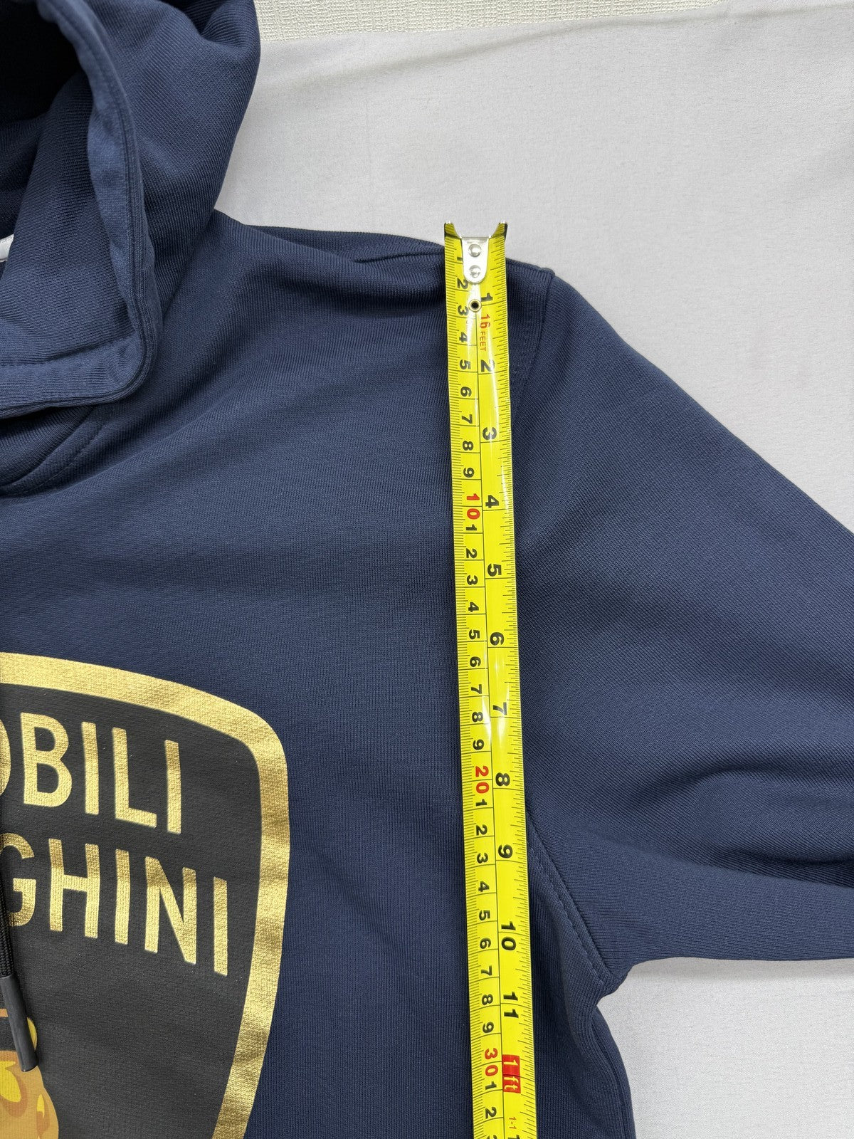 Lamborghini Navy Blue Full Zip Fleece Hoodie Men's L Regular