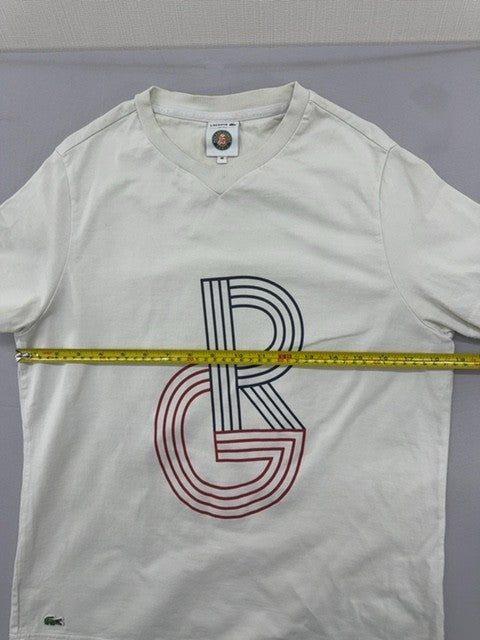 Lacoste Roland Garros White Men's Cotton T-Shirt Ultra Dry NWT