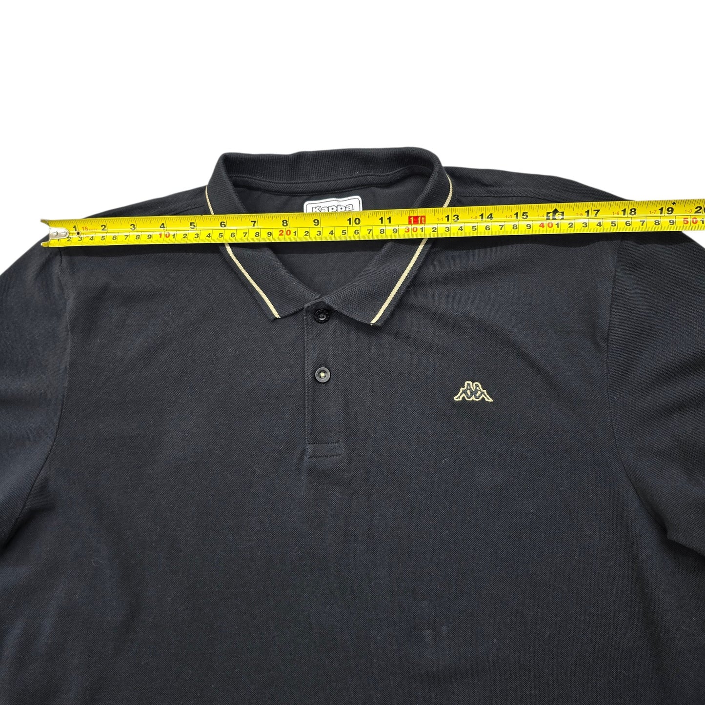 Kappa Men's Black Polo 2XL Cotton Short Sleeve Regular Fit