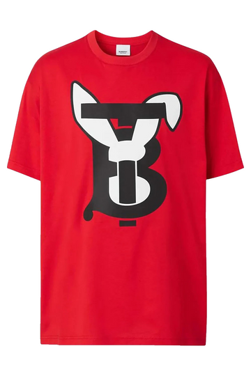 Men'S Red Burberry Rabbit Short Sleeve T-Shirt Xxl