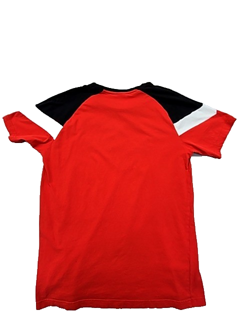 Puma Men's Red Color Block Short Sleeve Crew Neck Tee L