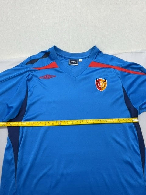 Umbro Men's Blue Soccer Field Jersey Short Sleeve Moisture Wicking Micro Mesh
