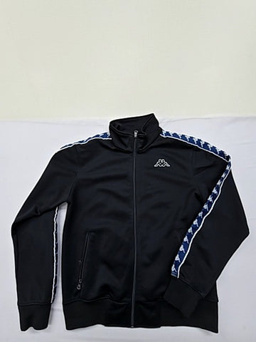 Kappa Men's Black Stripe Track Jacket M Polyester Zipper Med