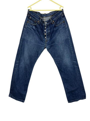 Levi's 501 Men's Blue Jeans W34 L36 Button Fly Straight Fit