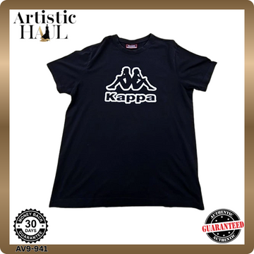 Kappa Men's Black Large T-Shirt Omini Logo Italy Cotton L