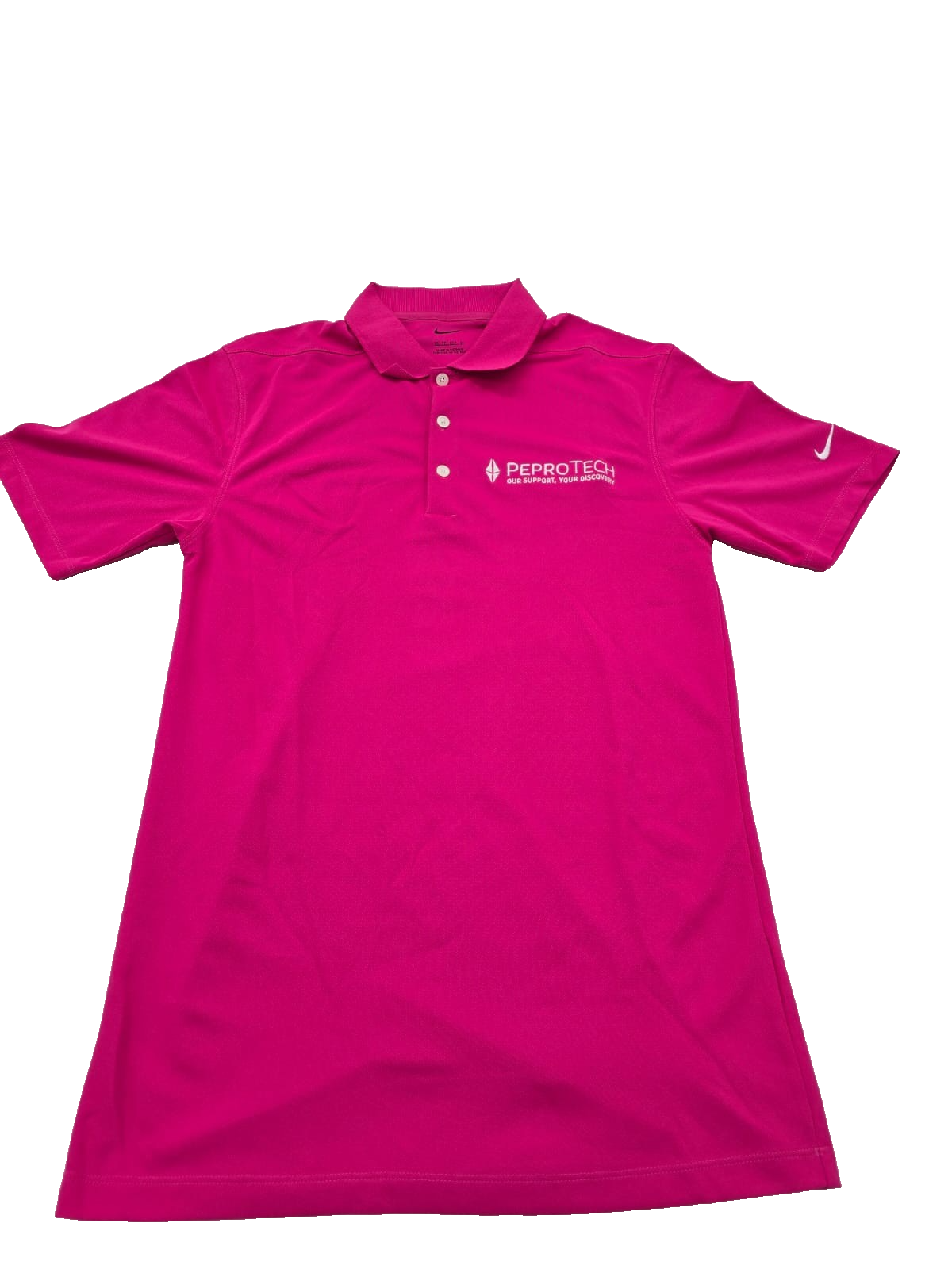 Nike Dri Fit Polo Shirt Pink Logo Embroidered XS Short Sleeve Vietnam