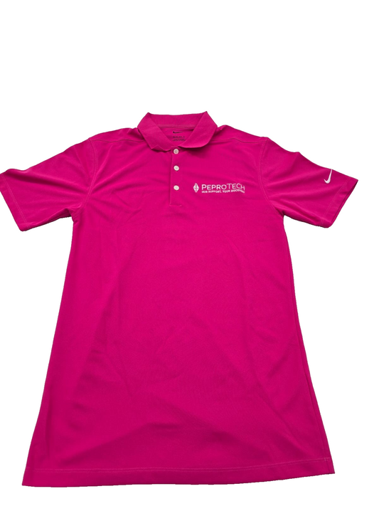 Nike Dri Fit Polo Shirt Pink Logo Embroidered XS Short Sleeve Vietnam