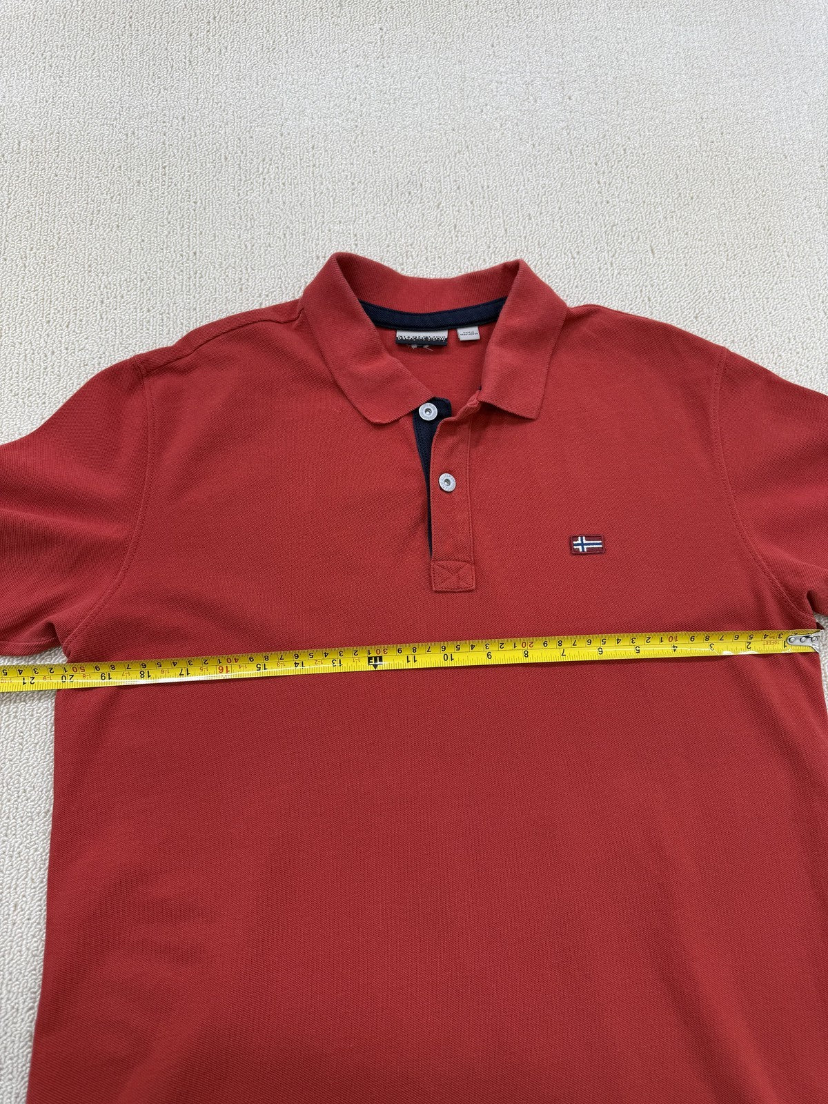 Napapijri Men's Red Polo Shirt Size L Cotton Classic Fit