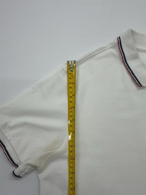 U.S. Polo Assn. Men White Cotton Polo Shirt Red/Black Trim Size M
