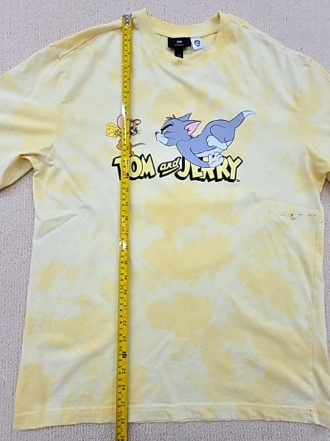 H&M Kids Tom & Jerry Light Yellow Cartoon T-Shirt S Relaxed Cotton