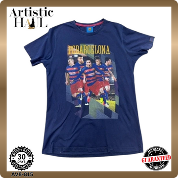FC Barcelona Women's Vintage Navy M T-Shirt Qatar Airways Graphic
