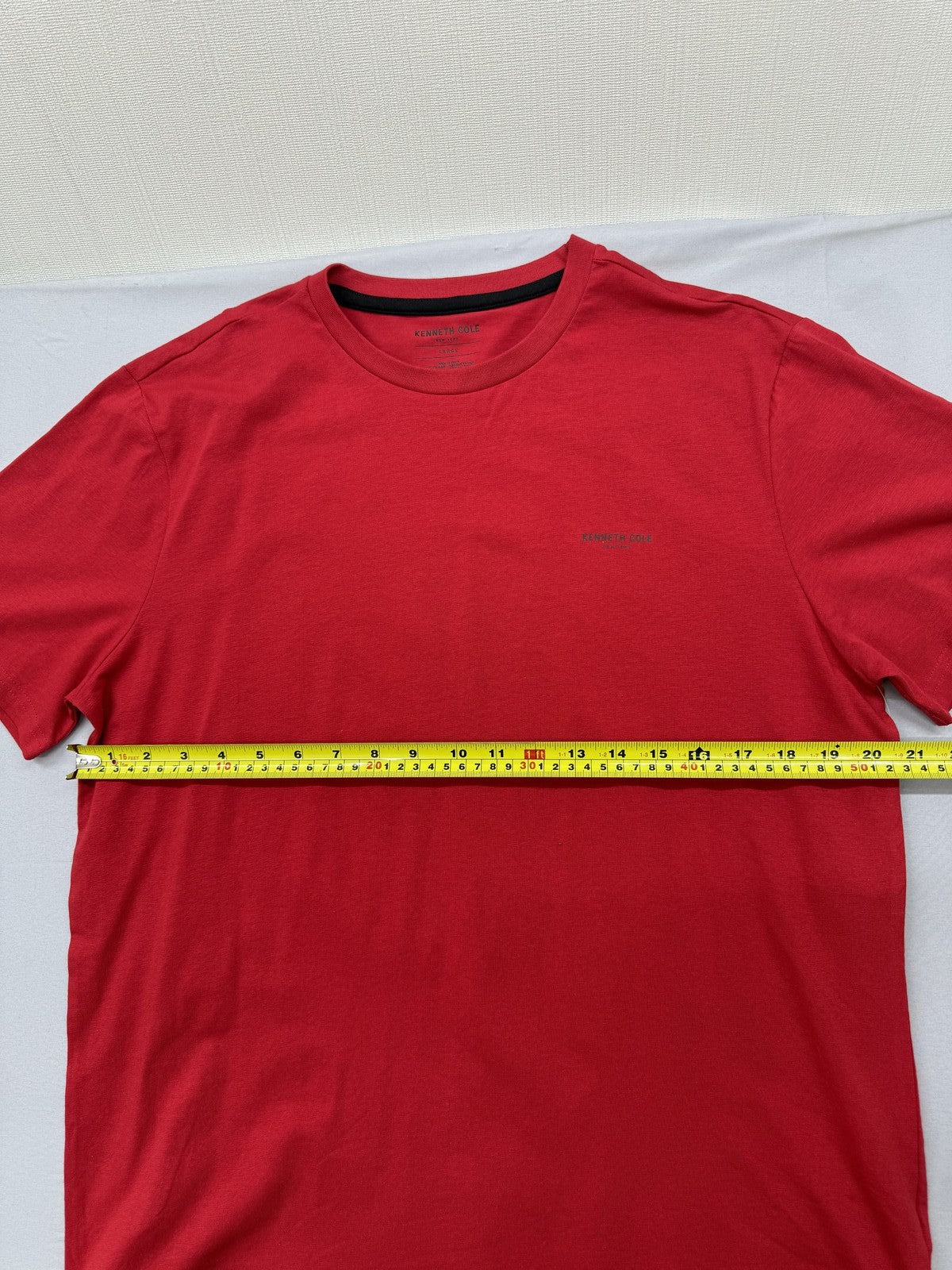 Kenneth Cole Men's Red Large Short Sleeve Crew Neck T-Shirt Cotton