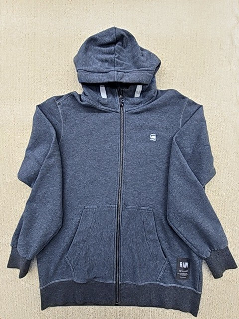 G-Star Raw Men's Gray Hoodie – Size M, Full Zip, Cotton