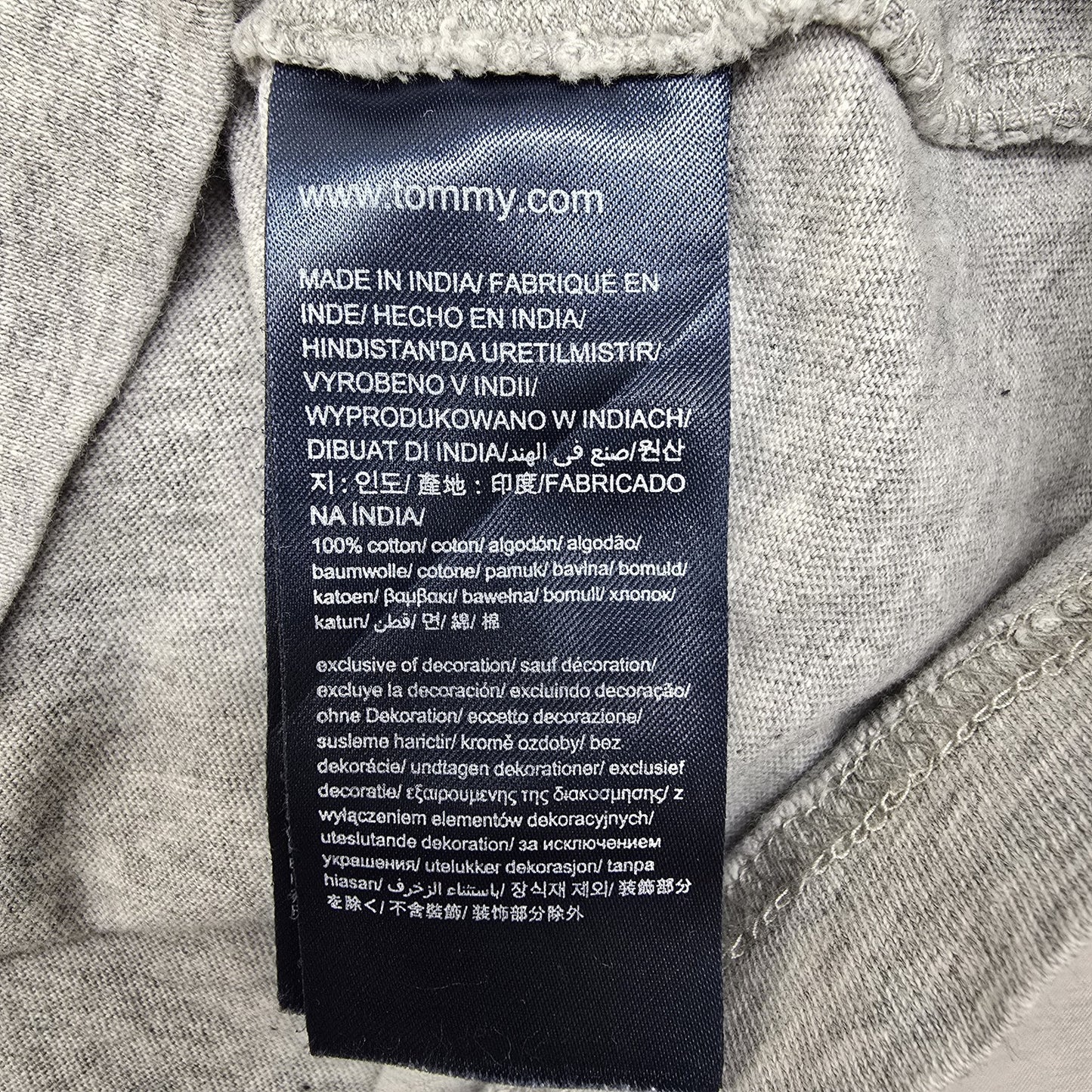 Tommy Hilfiger Men's Gray Logo Crew Neck T-Shirt Size S