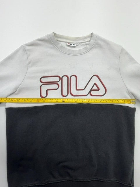 Fila Unisex Sport Colorblock Logo Hoodie Pullover S White/Black