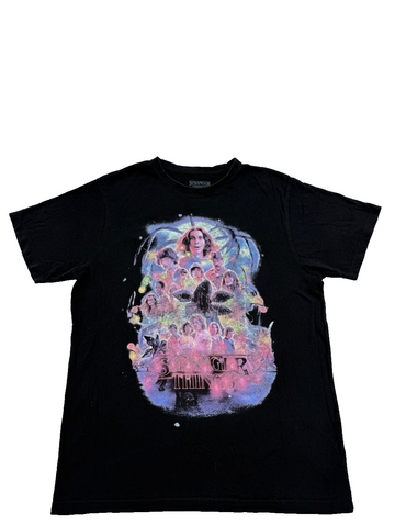 Netflix Stranger Things Black Graphic T-Shirt Men M Cotton Short Sleeve