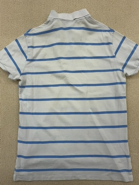 Polo Ralph Lauren Men's White Navy Stripe Short Sleeve M Custom Fit
