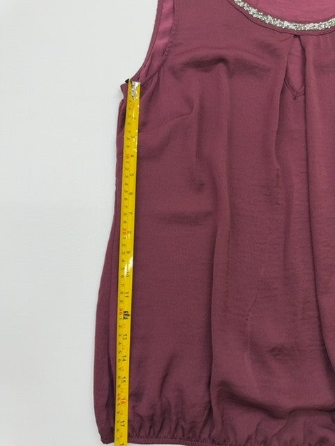 Charles Voegele Women's Burgundy Beaded Tank Top Size 46 EU