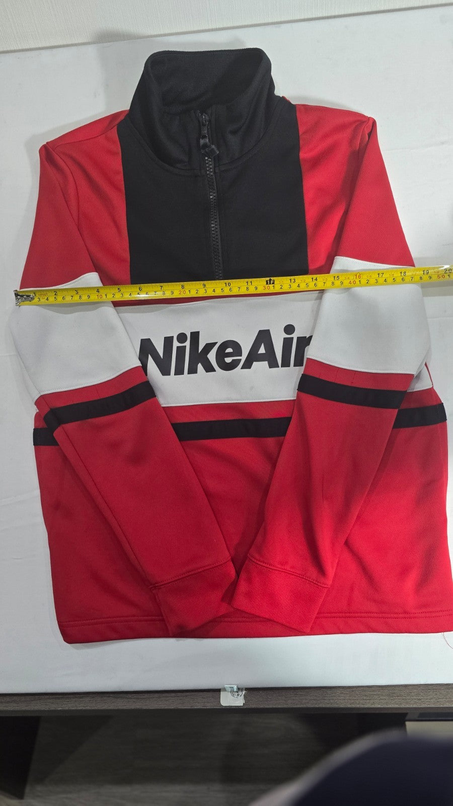 Nike Air Half Zip Sweatshirt Red Black White Pullover Athletic Top Medium