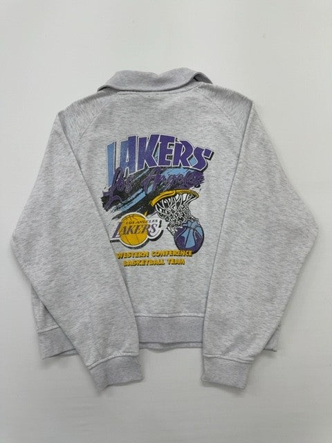 NBA Boys Lakers Heather Gray Fleece Pullover Hoodie Size L Regular Fit