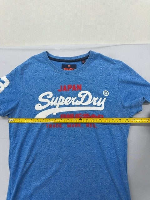 Superdry Men's Japanese Blue L Short Sleeve Crew Neck T-Shirt M10007HODD1
