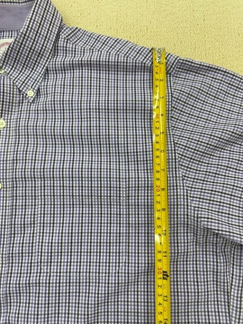 Brooks Brothers Purple Plaid Non-Iron L Long Sleeve Cotton Dress Shirt