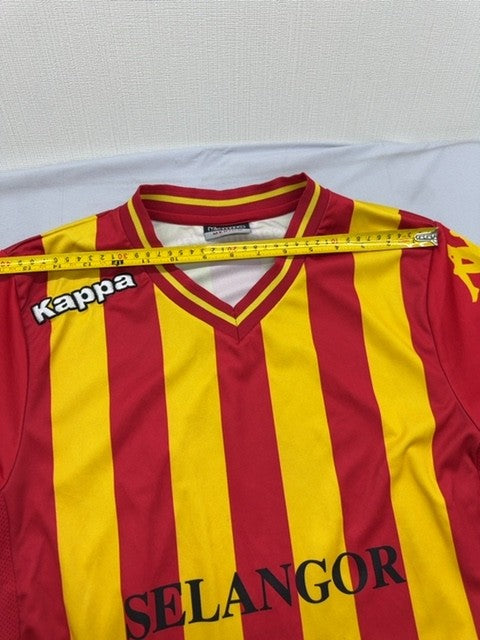 Kappa Men's Red Yellow Striped Football Jersey V-Neck Size M