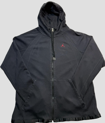 Jordan Essentials Men'S Warm-Up Jacket In Black With A Red Jumpman - Size M